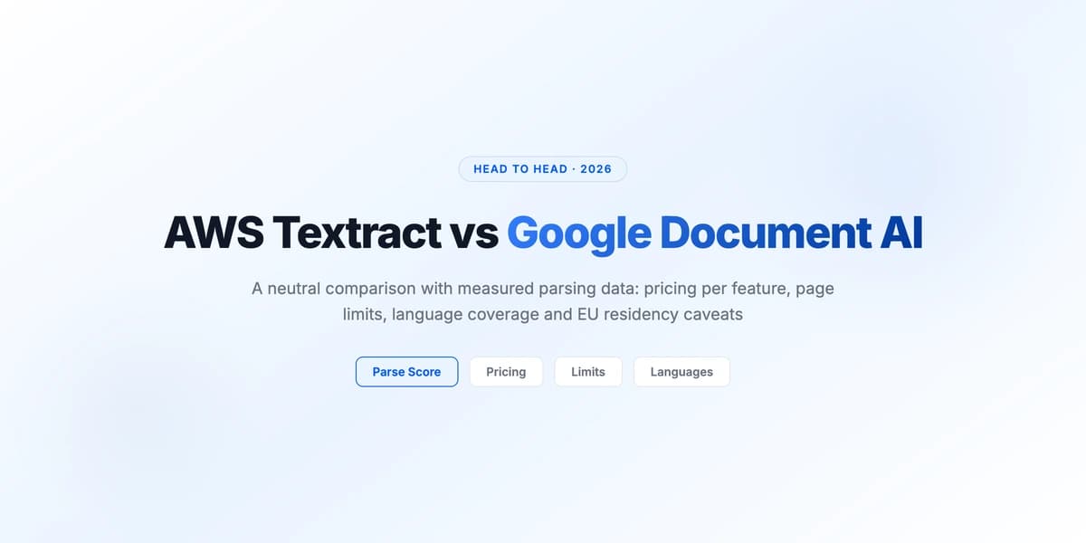 AWS Textract vs Google Document AI: Which One to Choose in 2026