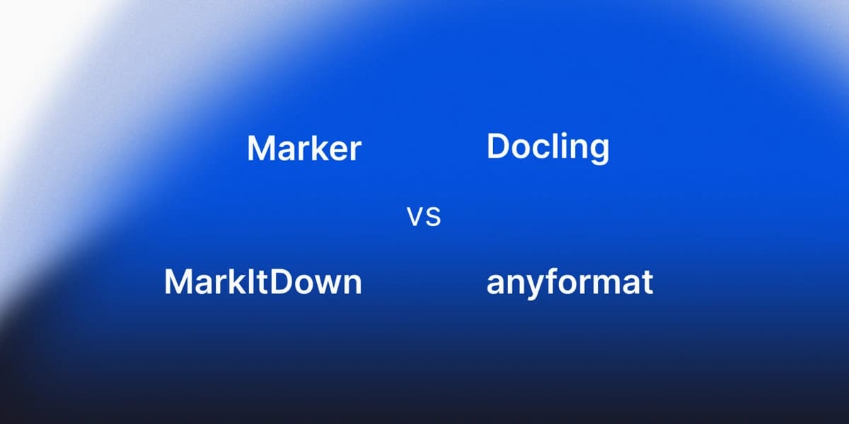 PDF to markdown for LLMs: Marker vs Docling vs MarkItDown vs anyformat